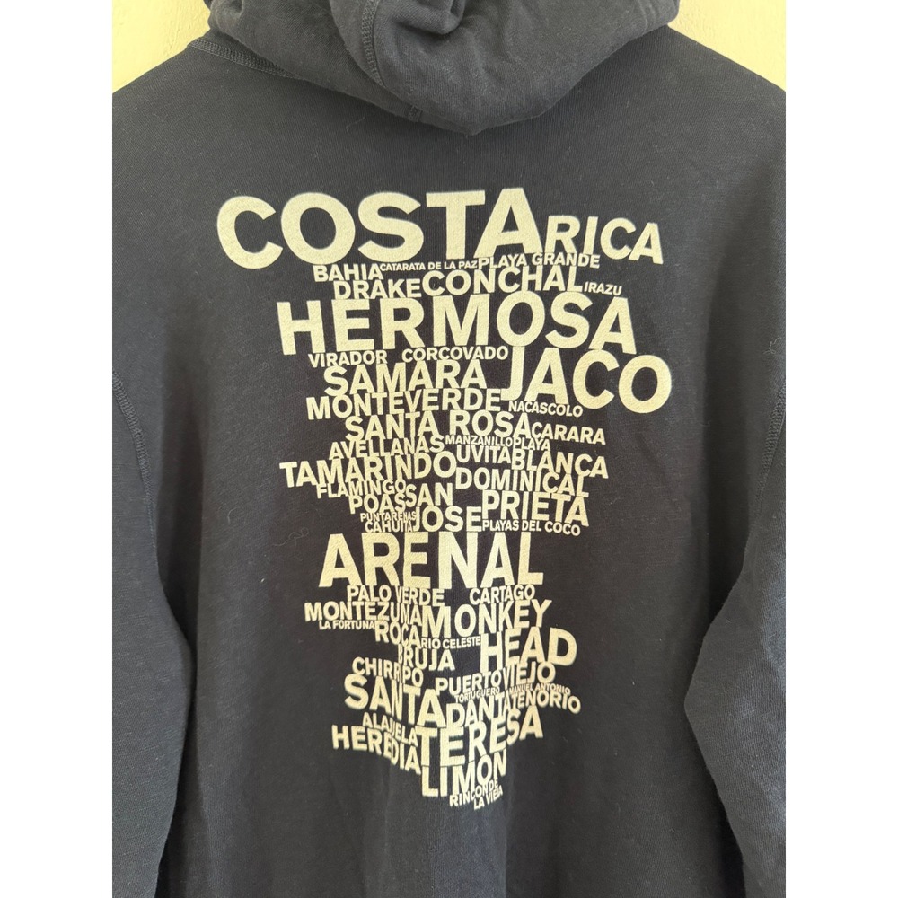 James Perse Mens Supima Cotton Costa Rica Graphic Zip Hoodie Navy Blue Size 4 - Picture 3 of 6
